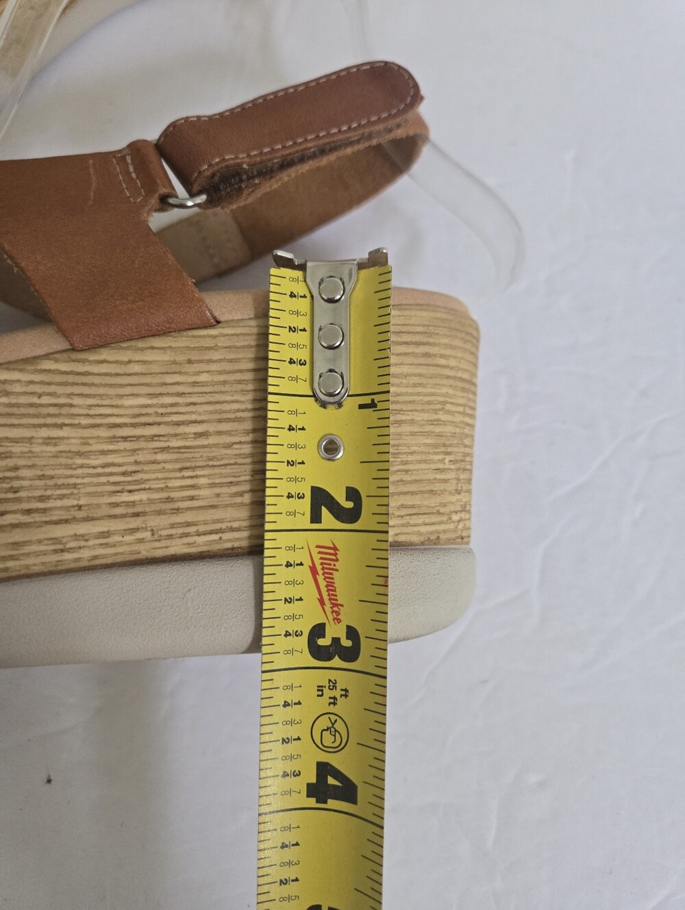 Light Brown Leather Strappy Platform Sandals Size 36 - Picture 12 of 14